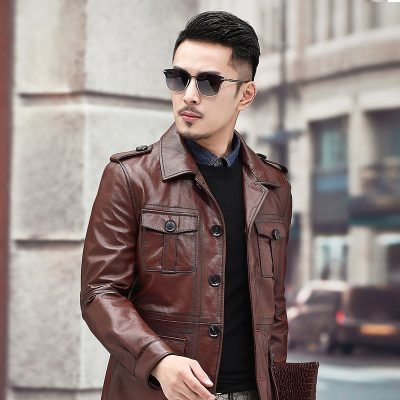 Men’s Leather Trucker Jacket