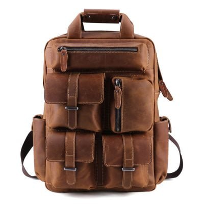 Men’s Leather Travel Backpack